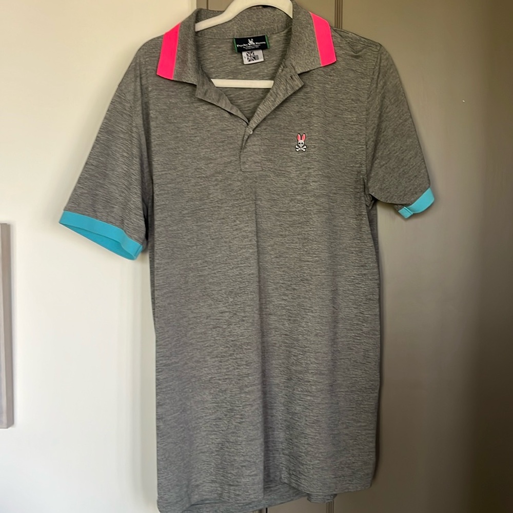 Psycho Bunny men’s polo size 5 (M) pink and blue